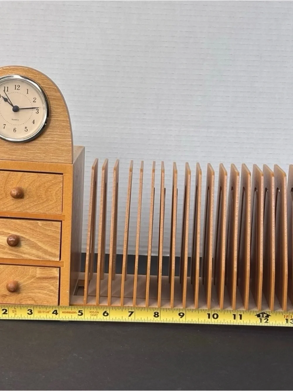 Rare Vintage MotorolaCorporate Gift - WoodExpandable Desk Organizer &Clock
